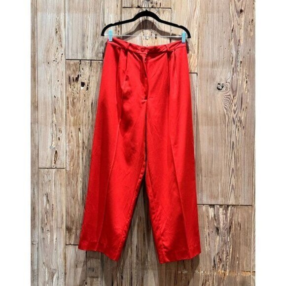David Benjamin Womens XL Red Single-Breasted Trench Coat & Pant Set - Picture 8 of 14